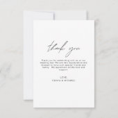 Elegantes Script Foto Hochzeit Dankeschön Karte (Rückseite)