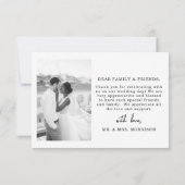 Elegantes Script Foto Hochzeit Dankeschön Karte (Rückseite)