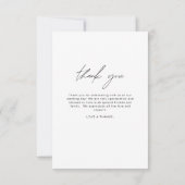 Elegantes Script Foto Hochzeit Dankeschön Karte (Rückseite)