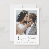 Elegantes Script Foto Hochzeit Dankeschön Karte (Vorderseite)