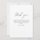 Elegantes Script Foto Hochzeit Dankeschön Karte (Rückseite)