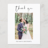 Elegantes Script Foto Hochzeit Dankeschön Karte (Vorderseite)