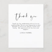 Elegantes Script Foto Hochzeit Dankeschön Karte (Rückseite)