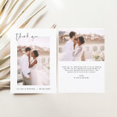Elegantes Script Foto Hochzeit Dankeschön Karte