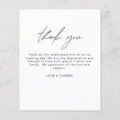 Elegantes Script Foto Hochzeit Dankeschön Karte (Hinten)