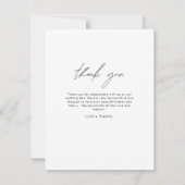Elegantes Script Foto Hochzeit Dankeschön Karte (Rückseite)