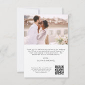 Elegantes Script Foto Hochzeit Dankeschön Karte (Rückseite)