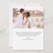 Elegantes Script Foto Hochzeit Dankeschön Karte (Rückseite)