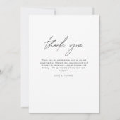 Elegantes Script Foto Hochzeit Dankeschön Karte (Rückseite)