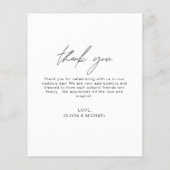 Elegantes Script Foto Hochzeit Dankeschön Karte (Rückseite)