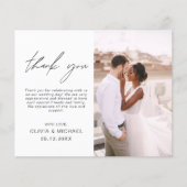 Elegantes Script Foto Hochzeit Dankeschön Karte (Vorne)