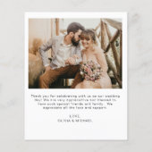 Elegantes Script Foto Hochzeit Dankeschön Karte (Rückseite)