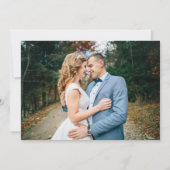 Elegantes Script Foto Hochzeit Dankeschön Karte (Rückseite)