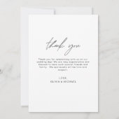 Elegantes Script Foto Hochzeit Dankeschön Karte (Rückseite)