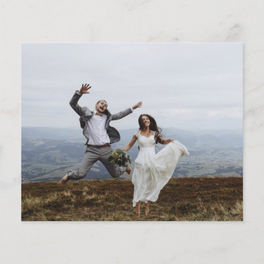 Elegantes Script Foto Hochzeit Dankeschön Karte (Hinten)