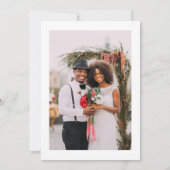 Elegantes Script-Foto Hochzeit Dankeskarte (Rückseite)