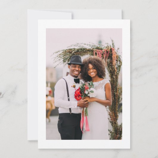 Elegantes Script-Foto Hochzeit Dankeskarte (Rückseite)