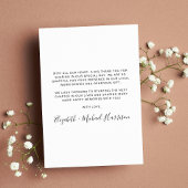 Elegantes Script-Foto Hochzeit Dankeskarte