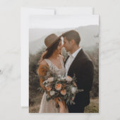 Elegantes Script-Foto Hochzeit Einladung (Rückseite)