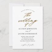 Elegantes Script-Foto-Hochzeit Einladung (Vorderseite)