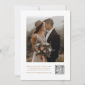 Elegantes Script-Foto-Hochzeit Einladung (Rückseite)