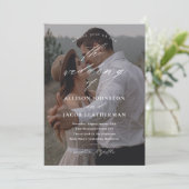 Elegantes Script-Foto Hochzeit Einladung (Stehend Vorderseite)