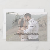 Elegantes Script-Foto Hochzeit Einladung (Vorderseite)