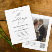 Elegantes Script-Foto Hochzeit Einladung
