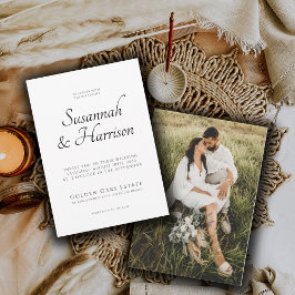 Elegantes Script-Foto Hochzeit Einladung