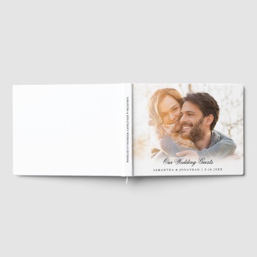 Elegantes Script-Foto Hochzeit Gästebuch (Voll)
