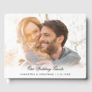 Elegantes Script-Foto Hochzeit Gästebuch