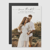 Elegantes Script-Foto Hochzeit Magnetkarte (Vorne/Hinten)