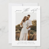 Elegantes Script-Foto Hochzeit Save The Date (Vorderseite)