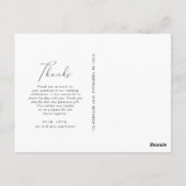 Elegantes Script Foto Hochzeit Vielen Dank Postkarte (Rückseite)