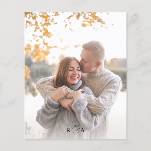 Elegantes Script-Foto Hochzeitseinladung (Rückseite)