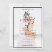 Elegantes Script-Foto Hochzeitseinladung Einladung (Vorderseite)
