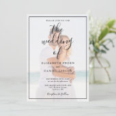 Elegantes Script-Foto Hochzeitseinladung Einladung (Stehend Vorderseite)