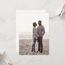 Elegantes Script-Foto Hochzeitseinladung Einladung