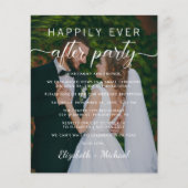 Elegantes Script Foto Hochzeitsempfang (Vorderseite)