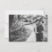 Elegantes Script-Foto Hochzeitsflat Mitteilungskarte (Vorderseite)