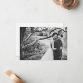 Elegantes Script-Foto Hochzeitsflat Mitteilungskarte (Vorderseite/Rückseite Beispiel)