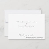 Elegantes Script-Foto Hochzeitsflat Mitteilungskarte (Rückseite)