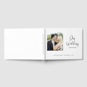 Elegantes Script-Foto Minimalistisch Hochzeit Gästebuch (Voll)