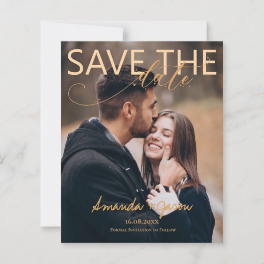 Elegantes Script-Foto Moderne Hochzeiten speichern (Vorderseite)