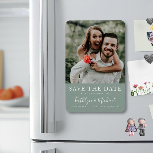 Elegantes Script-Foto Moderne Minimalistische Hoch Magnet