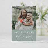 Elegantes Script-Foto Moderne Minimalistische Hoch Save The Date (Stehend Vorderseite)