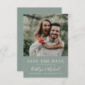 Elegantes Script-Foto Moderne Minimalistische Hoch Save The Date (Vorne/Hinten)