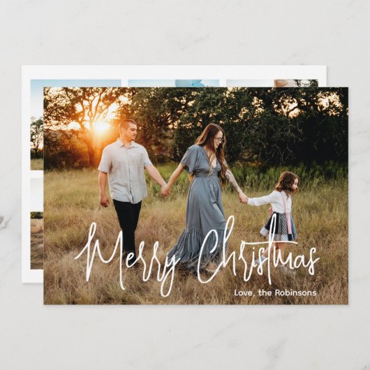 Elegantes Script-Foto Moderne Weihnachten (Vorne/Hinten)