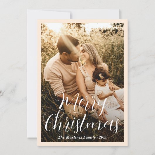 Elegantes Script-Foto Moderne Weihnachten (Vorderseite)