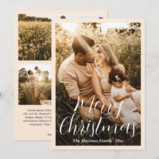 Elegantes Script-Foto Moderne Weihnachten (Vorne/Hinten)